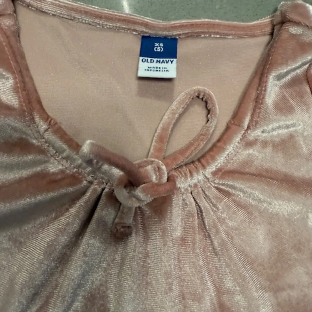 Little Girl XS Light Pink Velvet Old Navy Dress Worn 1x
